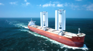 This cargo ship has adopted huge futuristic sails to pollute less